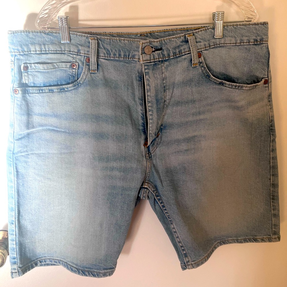 Levis 412 Jean Shorts Mens Size 36 Blue Light Wash Red Tab Classic Retro